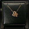 10k Gold Double Heart Diamond Pendant Necklace - Milan Fine Jewelry