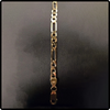 10k Italian Gold Men's Flat Square Link Figaro Bracelet