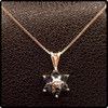 14k Gold Sapphire & Diamond Pendant Necklace