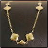 14k Italian Gold Diamond Station Bracelet