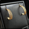 14k Gold Sapphire Vintage J Hoops