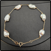 14k Gold Keishi Pearl Station Bracelet
