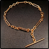 14k Italian Gold Paperclip Toggle Charm Bracelet - Milan Fine Jewelry 