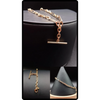 14k Italian Gold Paperclip Toggle Charm Bracelet - Milan Fine Jewelry 