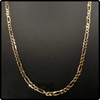 14k Italian Gold Men's Flat Figaro Necklace