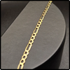 10k Italian Gold Men's Flat Square Link Figaro Bracelet