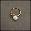 14K Gold Pearl & Citrine Ring