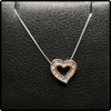 14k White Gold Diamond Heart Pendant Necklace