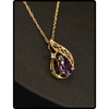14k Gold Vintage Amethyst Pendant Necklace