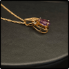 14k Gold Vintage Amethyst Pendant Necklace