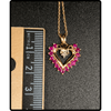 10K Gold Ruby and Diamond Heart Necklace