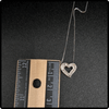 14k White Gold Diamond Heart Pendant Necklace