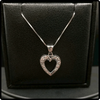 Dazzling diamond heart pendant on 14k white gold chain