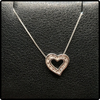 14k White Gold Diamond Heart Pendant Necklace