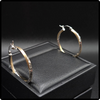 14k Two Tone Gold Diamond Cut Hoop Earrings