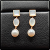 18k Gold Mother Of Pearl & Pearl Earring Drop