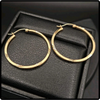 14k Gold Diamond Cut Hoop Earrings