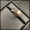 14k Gold Black & White Pearl Ring