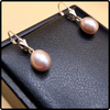 14k Gold Gray Pearl Dangle Earrings