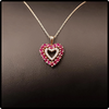14k Gold Ruby And Diamond Heart Pendant Necklace