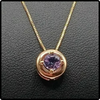 14k Italian Gold Iolite Pendant Necklace