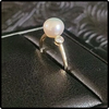 14k Gold Pearl & Diamond Ring