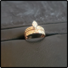 14k Yellow & Rose Gold Vintage Diamond Ring Bridal Set