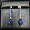 14k Gold Lapis Lazuli Dangle Earrings