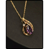 14k Gold Vintage Amethyst Pendant Necklace