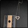 14k White Gold Diamond Heart Pendant Necklace