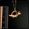 14k Gold Amethyst Dragon Pendant Necklace