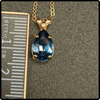 14K Gold London Blue Topaz & Diamond Necklace