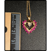 10K Gold Ruby and Diamond Heart Necklace