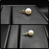 14k Gold Pearl And Emerald Pendant