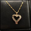 14k Italian Gold Diamond Heart Pendant Necklace