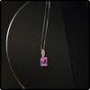 14k Italian White Gold Vintage Pink Topaz And Diamond Pendant Necklace - Milan Fine Jewelry 