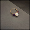 14k Gold Pearl & Amethyst Ring