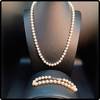 14K Gold Pearl Bracelet and Necklace Set New