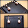 14k Gold Gray Pearl Dangle Earrings