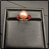14k Rose Gold Large Pearl & Garnet Ring