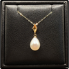 14k Gold Pearl And Citrine Pendant
