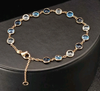 14k Gold 3 Tone Blue Bracelet - Milan Fine Jewelry 